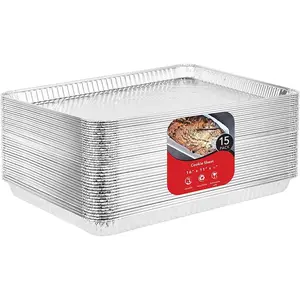 Aluminum Pans - 15 Pack Disposable Aluminum Foil Trays - Reusable Nonstick Baking Sheets - 16 Inch x 11 Inch Bakeware Plastic