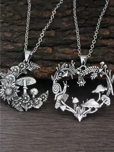 Vintage Unique Cute Boho Fashion Mushroom Snail Love Plant Pendant Charm Necklace for Woman Vacation Music Festival Party Christmas Day All Saints' Day