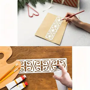 12PCS Reusable Plastic Stencils for Crafts - Nature-Inspired Leaf, Vine,Floral for DIY Art on Wood,Canvas,Walls,Furniture - 3x11 Inch, Versatile Craft Supplies,Stencils for Crafts Reusable,Craft Supplies