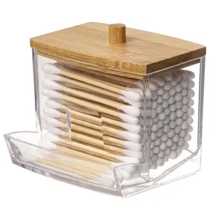 1pc Transparent Cotton Swabs Box, Cotton Swabs Storage Holder Cotton Pads Holder Cotton Swab Balls Box Cotton Swabs Dispenser
