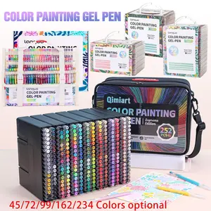 New 252 pieces/234 colors (professional version) Language color painting gel pen set, with storage box, 0.6mm needle tip, colorful art supplies, school studio supplies, fluorescent pen, suitable for diary, card, DIY Art Design, Art Craft Supplies