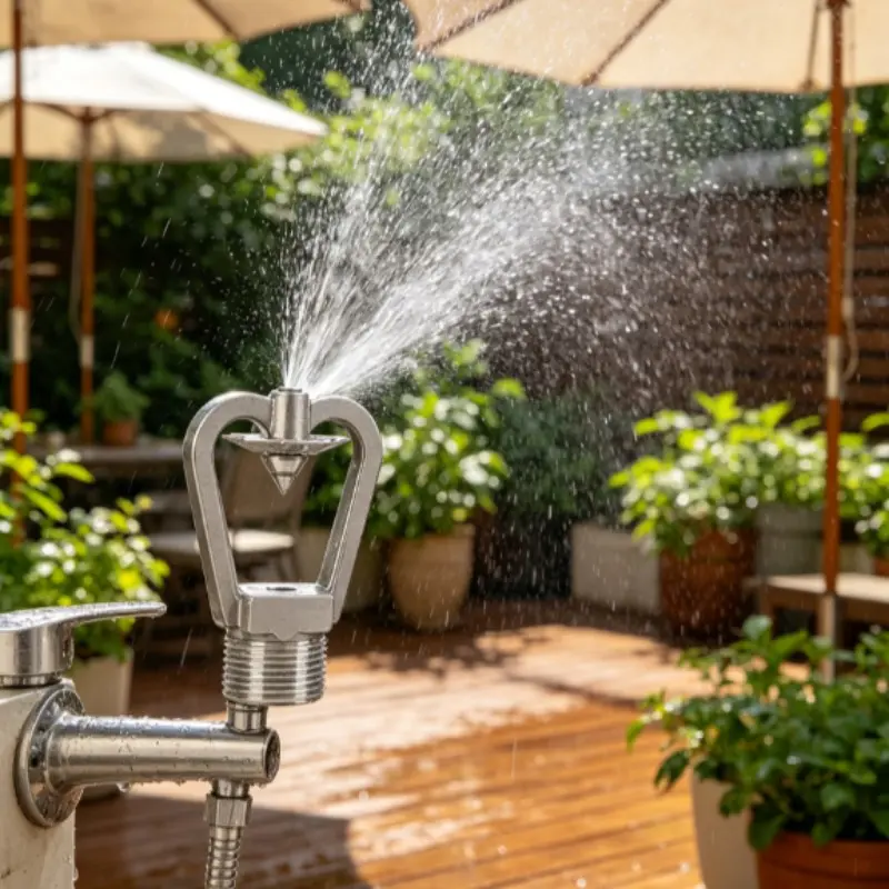 Stainless steel fire water mist sprinkler, impact-type wide-angle atomization with uniform coverage, fire protection and cooling for industrial and mining areas and gardens, precision forged, pressure-resistant and durable, with specialized accessories