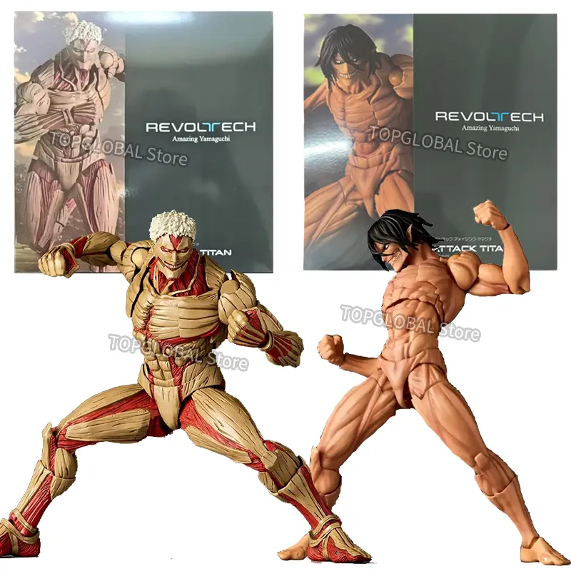 Attack on Titan Figure Revoltech AMAZING YAMAGUCHI  Armored Titan Eren Jaeger Anime Action Figures KO Model Toys Clothes Accessories