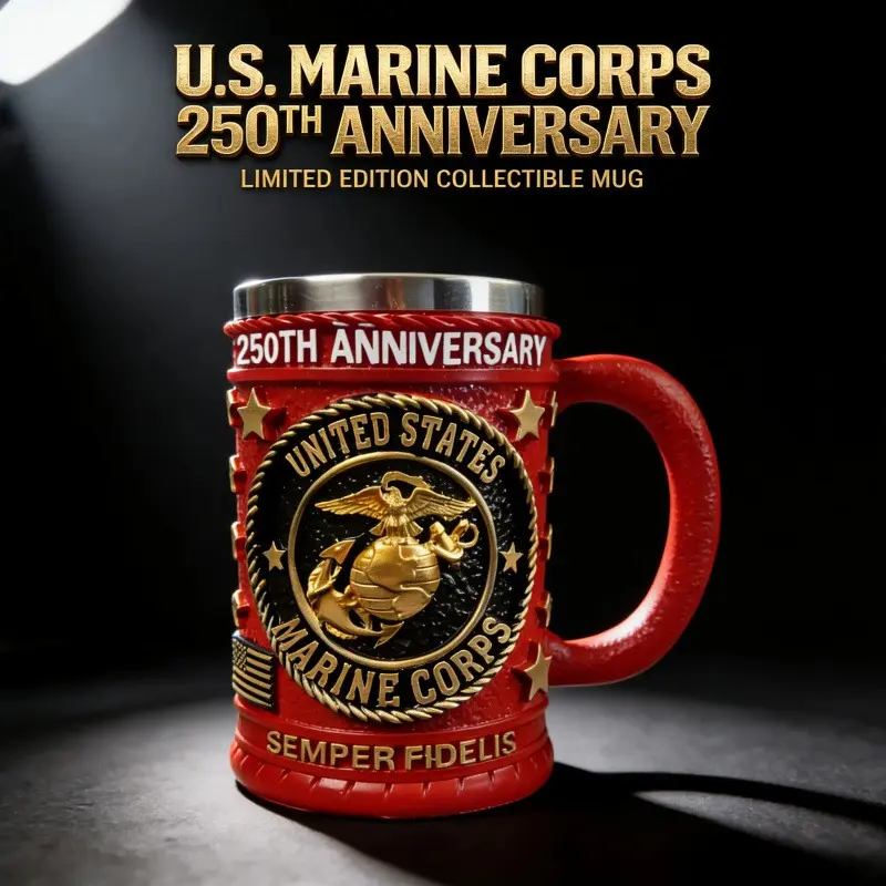 Military Mug Military Resin Coffee Mug Stainless Steel Father's Day Beer Mug Vintage Army Style Drinkware Sculpted Military Mug Coffee & Beer Cup for Home Kitchen Office Use Military Collectible Gift Mug for Friends & Family