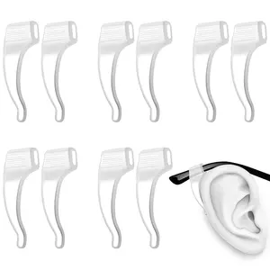 5/10 Pair (Clear white) New Glasses Anti-Slip Cover Anti-Lost Silicone Ear Hook Glasses Legs Sleeve Holder Glasses Rubber Ring Accessories,summervibes
