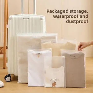 Premium Frosted Zipper Storage Bags - Waterproof, Reusable Travel & Closet Organizers