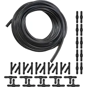 4M/13Ft Universal Washer Fluid Hose with 30 Hose Connectors, Car Windshield Washer Hose Kit, for Most Car Windshield Washer Hose Connect Car Water Pump and Nozzles (Black)