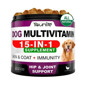 15-in-1 Multivitamin Soft Chews for Dogs-Probiotics,Gut & Immune Support - chicken Flavor - 120 Treats
