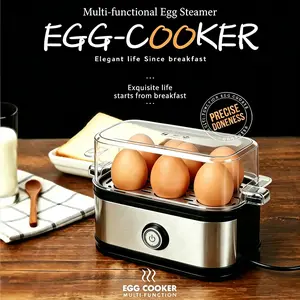 【Mother’s Day Gift】Home & Fitness Lovers Essential, BPA-Free 6-Egg Rapid Electric Egg Cooker, Auto Shut Off, Multi-Function for Boiled Poached Scrambled Eggs & Omelets, Kitchen Appliance with Measuring Cup