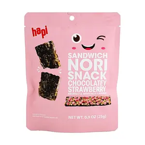 HAPI Korean Seaweed Snacks - Strawberry Chocolate Flavor, 25g - Crispy Gim Bites for Kids & Adults