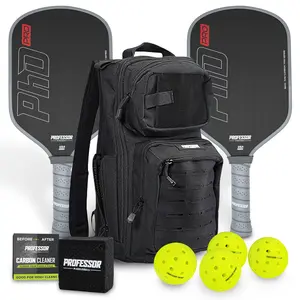 Professor Pickleball PHD Pro Bundle - 2 PHD Pros , Court Commander Backpack, 4-Pack of Pickleballs, Pickleball Paddle Eraser