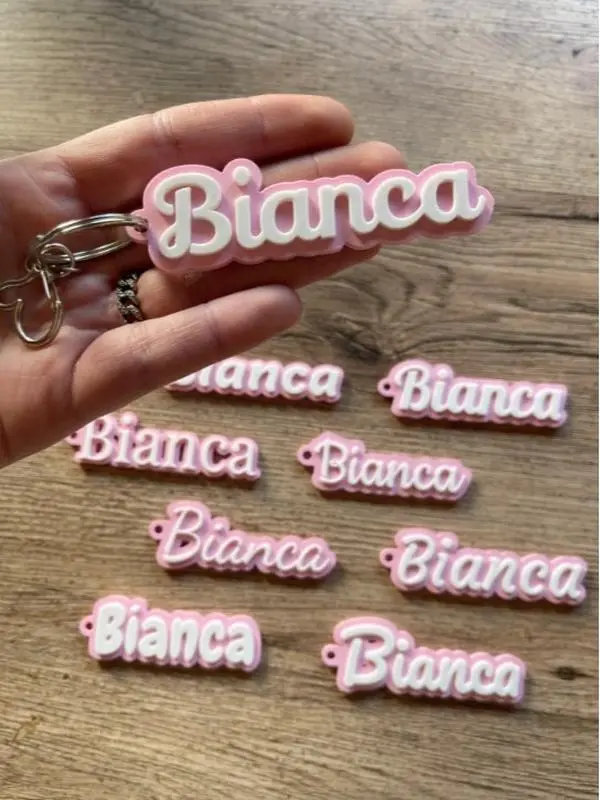Personalized 3D Printed Name Keychain | Custom Name Key Ring Gift