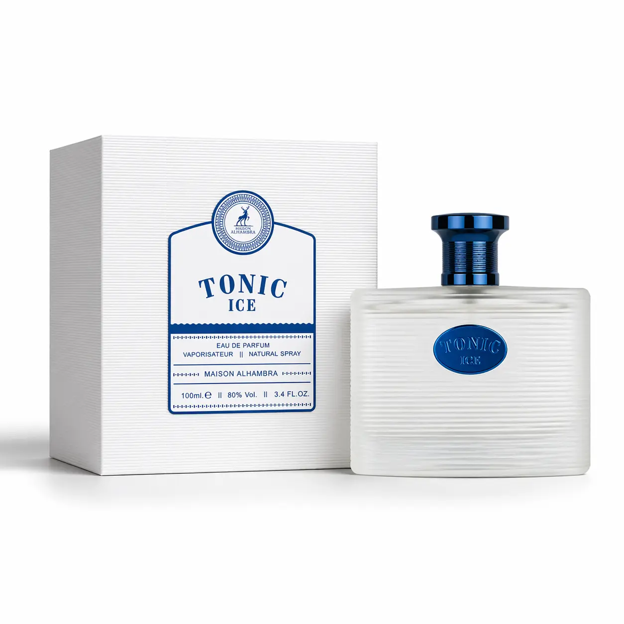 MAISON ALHAMBRA Tonic Ice Unisex Eau de Parfum Spray - Fresh Aromatic Perfume for Adults, with Citrus, Marine, Ozonic Notes, Clarity, Lavender Lily Glow, Musk Finish, 3.4 fl oz (100mL), Fragrances, Ozonic Citrus, Amber Warmth, Musk Musk Finish