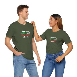 Christmas Holiday Coffee and Cheer Jersey Tshirt for Men / Women Menswear Top graphic  tees