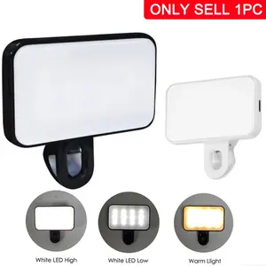 Three Color Phone Clip Light Selfie Fill Light Mini Detachable Clip Adjustable Brightness 200mah Battery Outdoor Use Portable Selfie Light