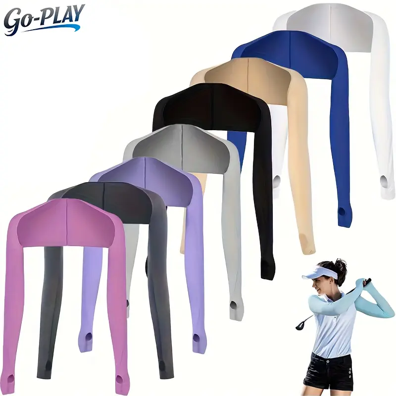 UPF50+ Cooling Shawl Arm Sleeves, Shoulder Cover Sun Sleeves, Breathable Stretchy UV Protection for Golf Cycling Fishing Outdoor
