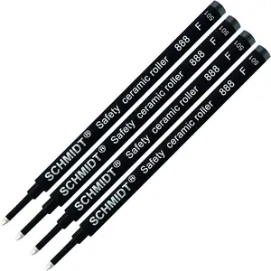 888 Rollerball Fine Tip Refill Black Fine Refill Pack of 4