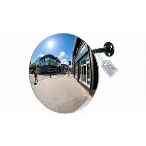 Modern Frameless Convex Safety Mirror,11.65 Inch Frameless 1.8mm Thick Acrylic Convex Mirror, Adjustable Wide-Angle Indoor Security Mirror, Ideal for Garage Parking, Warehouse, Office, Corner and Traffic Safety Use