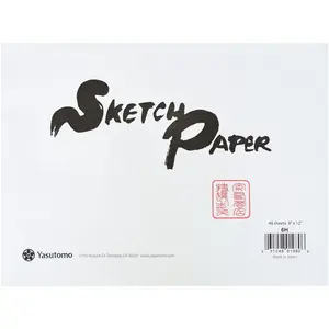 Hosho Paper Pad, 9"x12", 48 Sheets with Deckle Edges, Off-White (6H)