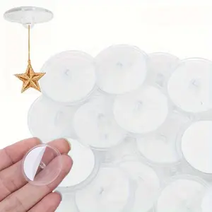 50-Pack Transparent Plastic Wall Mount Self Adhesive Hooks with Strong Adhesive – Easy to Install, Seamless, Ideal for Party Decorations, Home DIY Projects – Fashionable Hanging Solutions