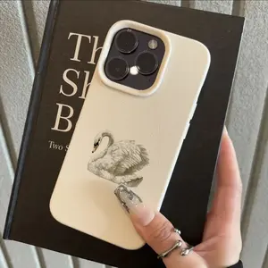 Elegant White Swan Design Suitable for TPU Cases for Iphone 16 Pro Max, Compatible with Iphone 16 Pro Max/14/16 Plus/15/13 Pro/12/11, Durable And Drop-Resistant Protective Cover with High Aesthetic