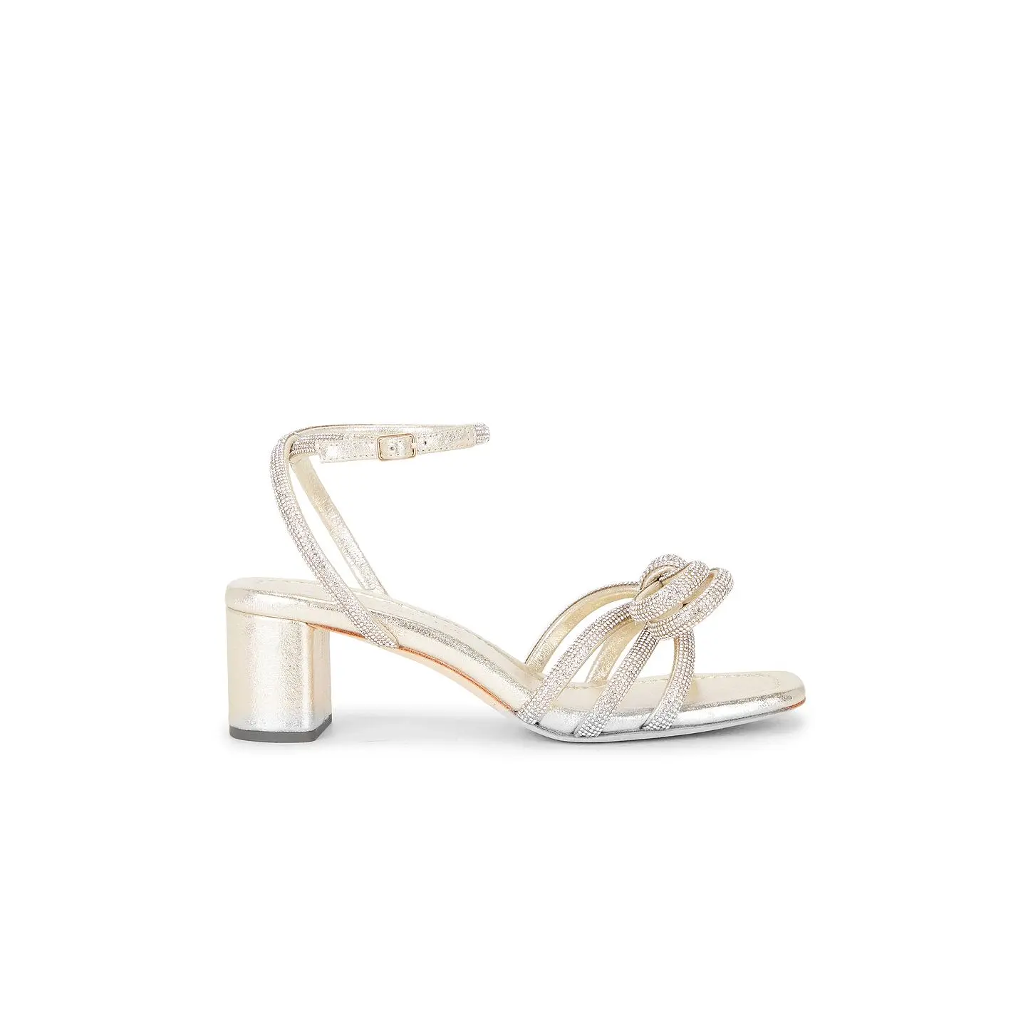 Loeffler Randall Mikel Mid Heel Bow Sandal in Cappuccino Crystal