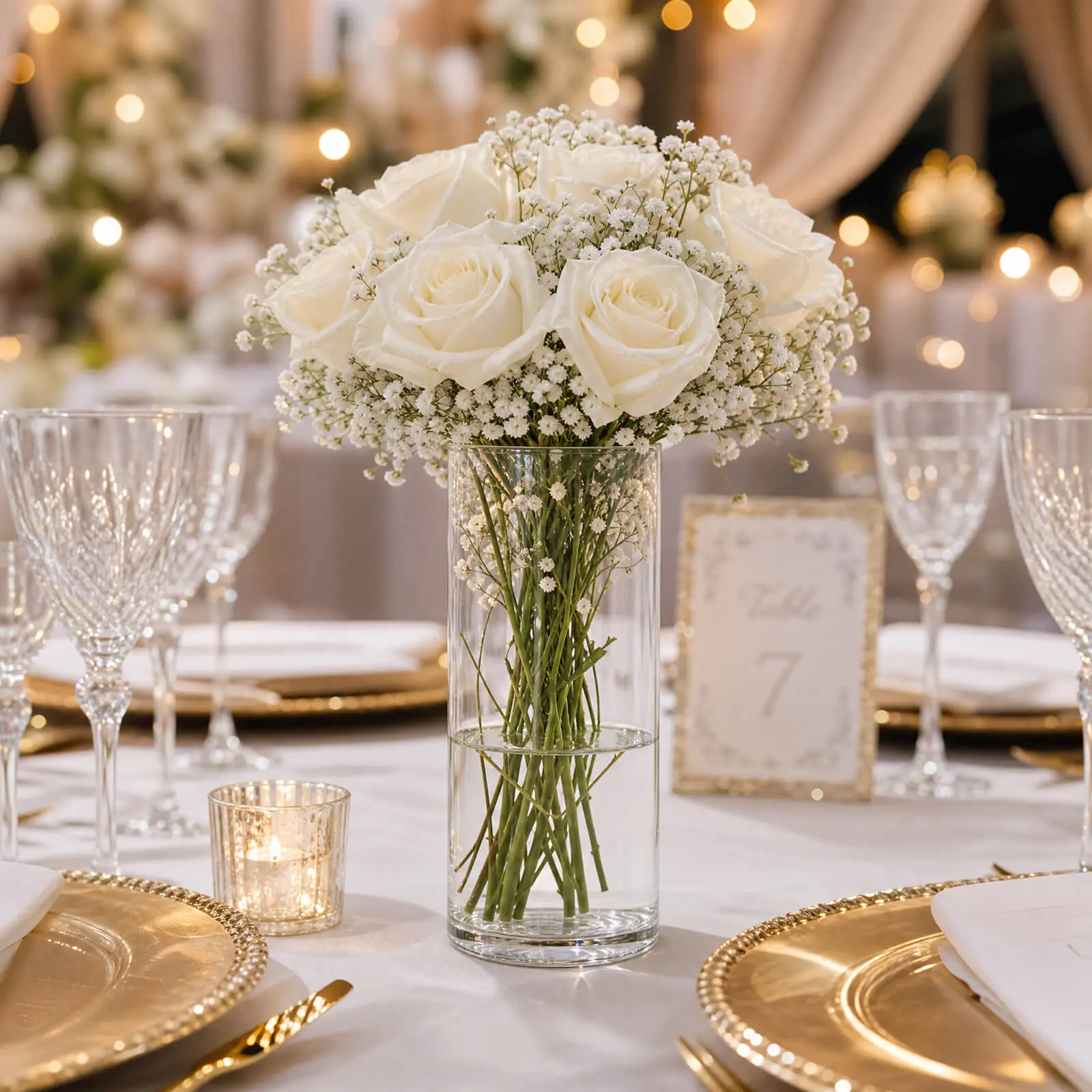 6 Pack Clear Glass Cylinder Vases 8" Tall for Floral Arrangements, Pillar Candles & Table Centerpieces