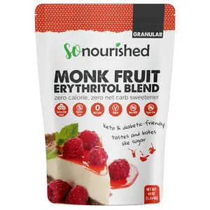 Monk Fruit Sweetener with Erythritol Granular - 1:1 Sugar Substitute, Keto - 0 Calorie, 0 Net Carb, Non-GMO 2.5 Pounds