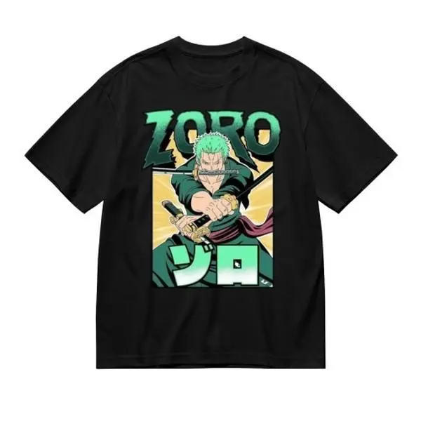 One Piece Roronoa Zoro Short Sleeve T-Shirt, Soft Cotton Anime Graphic Tee, Unisex For Teens Men Women, Trendy Casual Street Daily Top