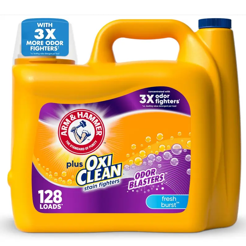 ARM & HAMMER Plus OxiClean Odor Blasters Fresh Burst, 128 Loads Liquid Laundry Detergent, 166.5 Fl oz