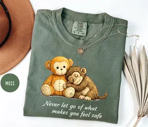 Monkey Punch Shirt, Baby Monkey Holding Plush Toy, Animal Lover Gift, Comfort Colors Emotional T-shirt