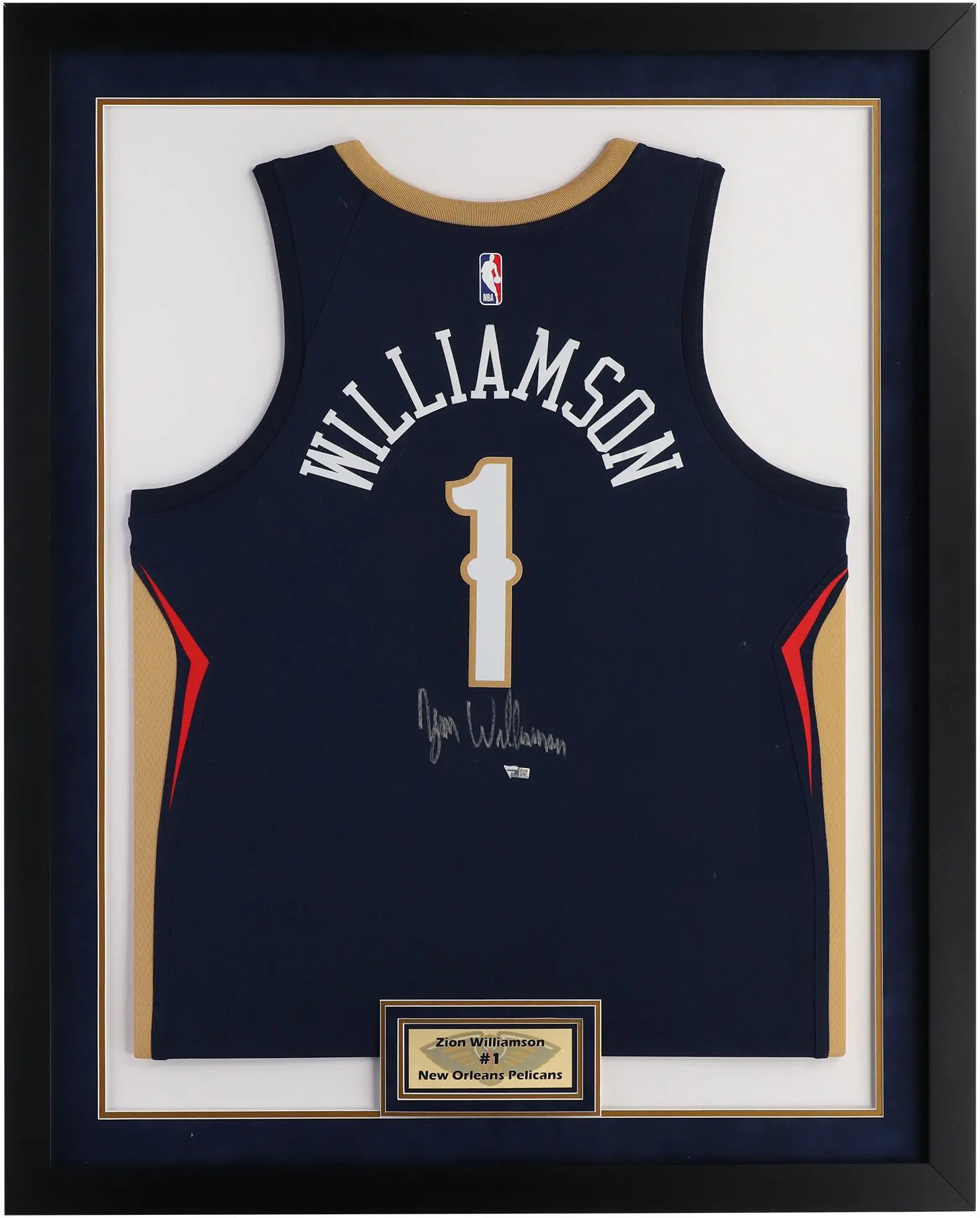 Zion Williamson New Orleans Pelicans Framed Autographed Navy Nike Swingman Jersey with Sublimated Plate - Fanatics Authentic Certified