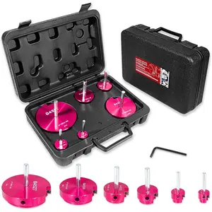 6 Piece Plastic Pipe Fitting Reamer Kit for 1/2" Drill, Includes 0.75", 1", 1.5", 2", 3", 4" Reamers, Carbide Cutting Inserts, For PVC, CPVC, ABS Pipe Fittings