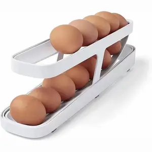 HowWell, 1 Pack Egg Organizer, Egg Dispenser, Space-saving, Rolling Egg Dispenser, Refrigerator Storage Boxes Plastic
