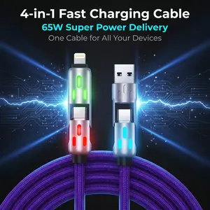 2-Pack Fast Charging USB Data Cable, Durable Coiled Phone Charger Cord, Metal Connector Tangle-Free Charging Cable for Home Office Travel