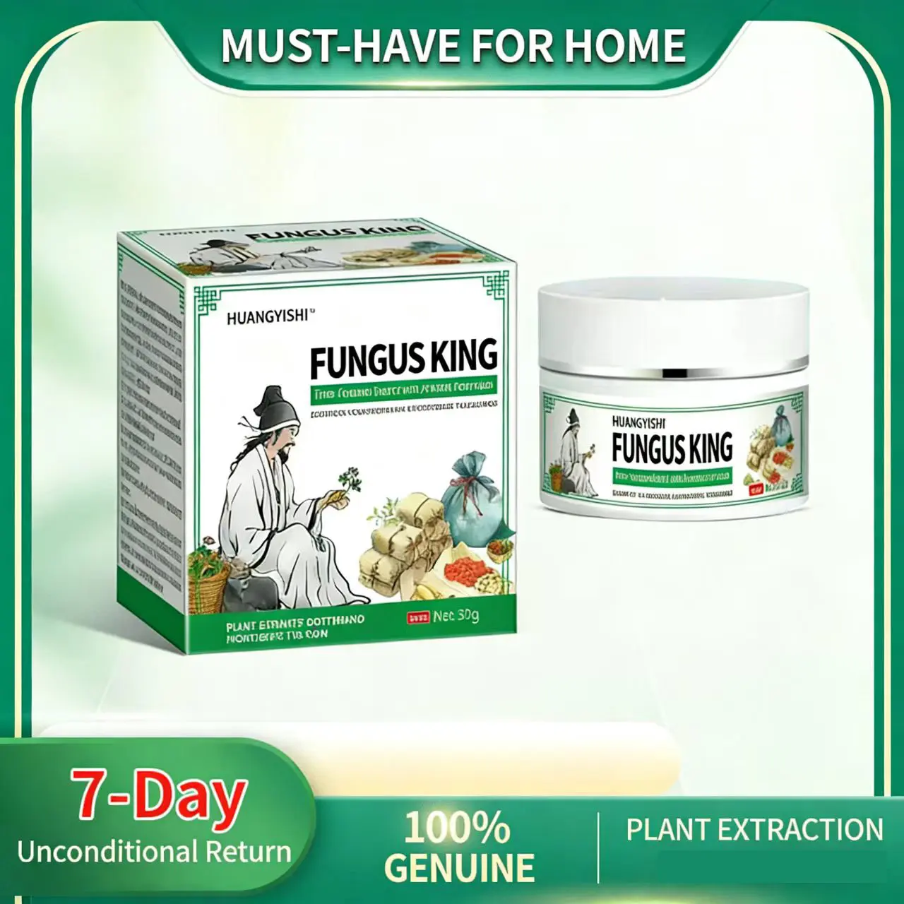 Fungal King: Gentle Herbal Cream for Foot Odor, Itching, Cracking, and Peeling — Formulated with Botanical Extracts