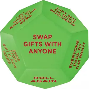 Santa Swap Gift Exchange Dice, 1 Count 12 Different Sides Exchange Dice Game, Party Gift Exchange Dice Game, Party Activities Supplies