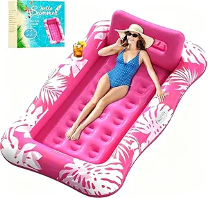 4-in-1 Inflatable Suntan Pool Lounger Pink | Floatie & Ball Pit for Summer Party
