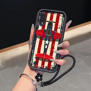 Vintage Airplane Pattern suit lanyard phone Suitable For Samsung Galaxy A30 Case is suitable For Galaxy A30 with TPU Shock proof design perfect for popular