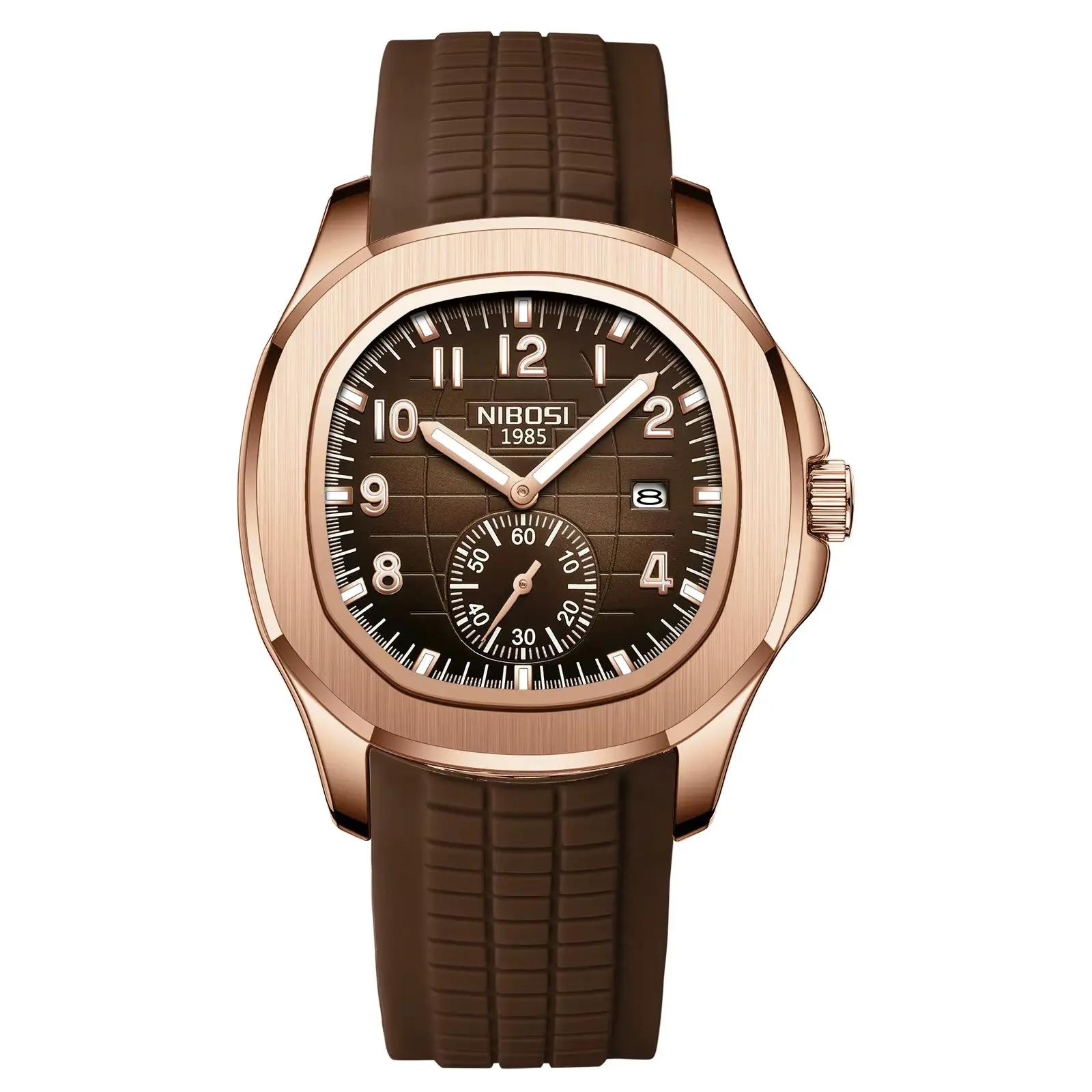 Men's Quartz Watch, 42mm Chronograph-Style with Round Dial, Luminous Hands and Date Display - Stainless Steel or Silicone Strap for Daily Use