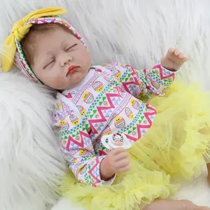 GUESSBELLY 55 CM 22Inch Soft Cloth Body Vinyl Reborn Girl Doll Realistic Sleeping Newborn Babies Birthday Gift Present Kid Fashion Toy
