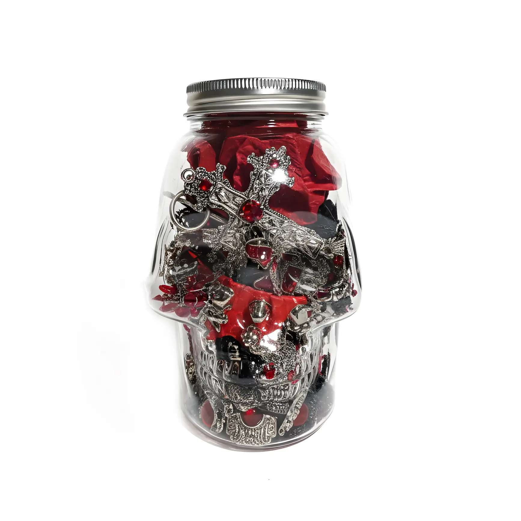 Jollyhit Gothic Red & Black Mystery Jewelry Jar – 30PCS Costume Jewelry Set, Vampire-Inspired Gift for women girlfriend party unique birthday Surprise Organizer popular new release tiktokshopspringglowup summerwins