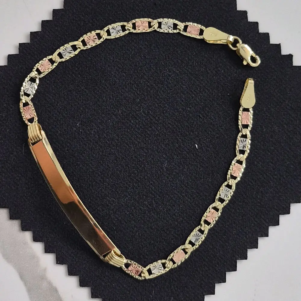 Valentina 10K Real Gold Bracelet for Kids and Adults-Rose Gold, White Gold and Yellow Gold