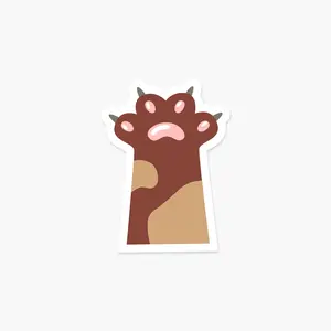Brown Cat Paw Sticker