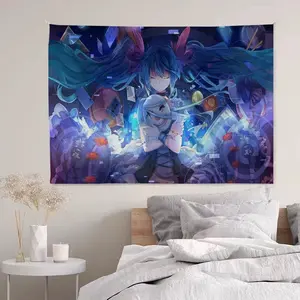 H-Hatsunes Miku Printed Large Wall Tapestry Hanging Tarot Hippie Wall Rugs Dorm Art Home Decor