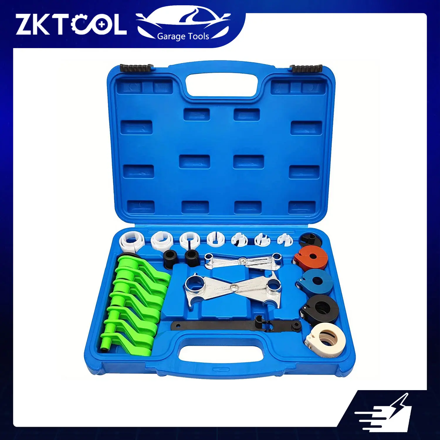 ZKTOOL 25PC Quick Disconnect Tool Set - Automotive Vehicle Tool for A/C, Fuel, Transmission Systems, Mechanics’ Line Disconnect Kit Compatible with Ford, Chevy, GM Models for Auto Repair Pros