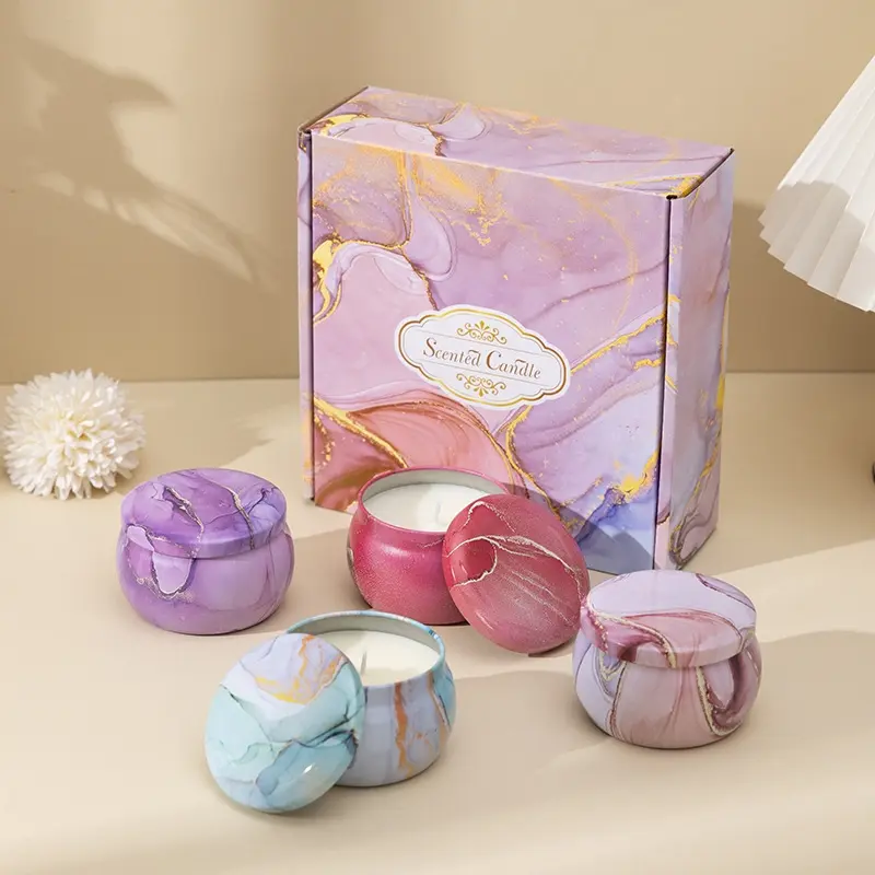 Scented Candles Gift Set for Women, 4 Packs Natural Aromatic Scents Aromatherapy Therapeutic Grade Therapeutic Wellness Candles, Long Burning Home Scented Candles, Perfect for Holidays & Birthdays