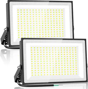 200W LED Flood Lights Outdoor, 18000LM Bright  Light, IP66  Outdoor LED Lights, 6500K Daylight White Floodlight for Garage, Yard, Garden, Stadium, Playground, Arena(2 Pack)