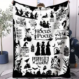 HOCUS POCUS pattern, suitable as a birthday or holiday gift, a soft, warm and lightweight plush blanket, suitable for bed, sofa, car, and room decoration