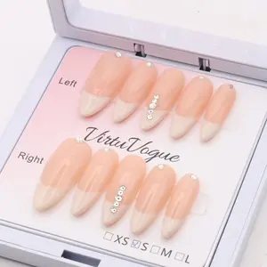 Glitz French Tip Press-On Nails – Handcrafted, Reusable, Long-Lasting, Salon Quality Design + Free Application Toolkit